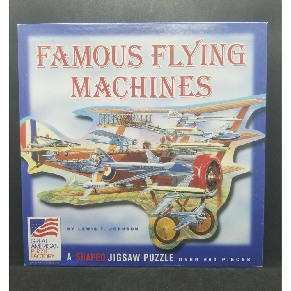Famous Flying Machines Puzzle Airplanes Modern and Antique Shaped Jigsaw 650 Pc